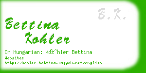 bettina kohler business card